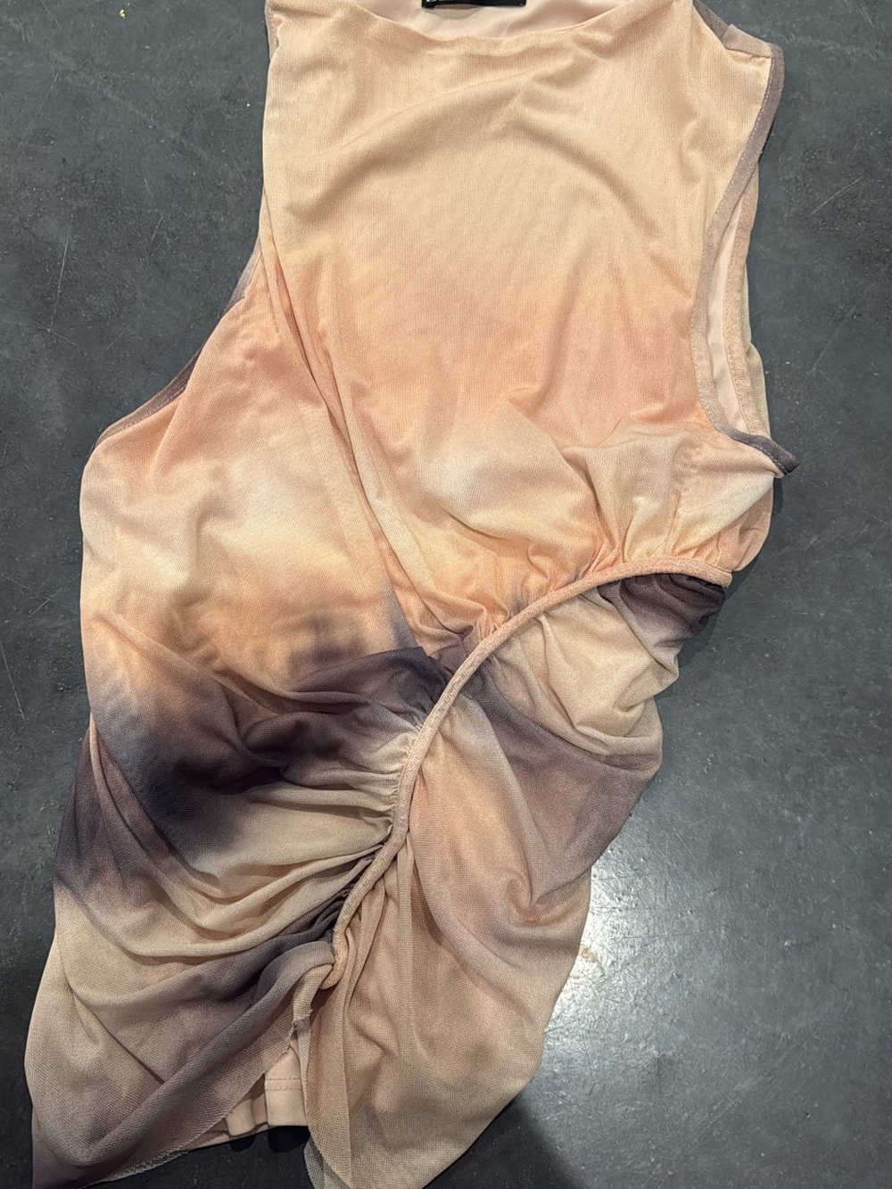 Zara Peach-to-Brown Ombre Ruched Tank